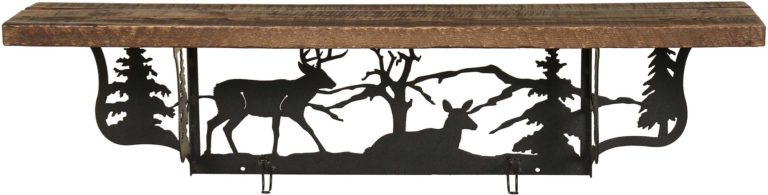 Amish Rustic Whitetail Deer Wall Shelf