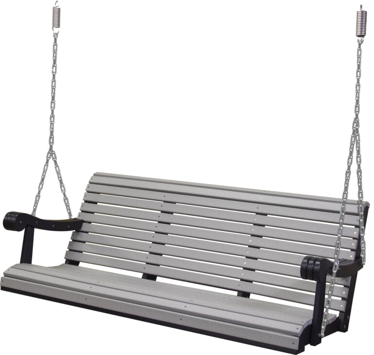 5 Ft. Poly Grandpa Swing in Light Gray and Black
