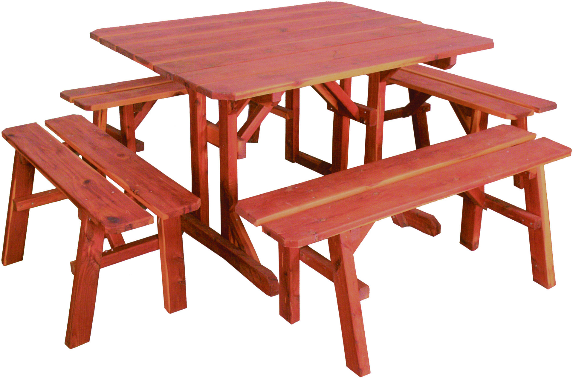 Square picnic table with benches hotsell