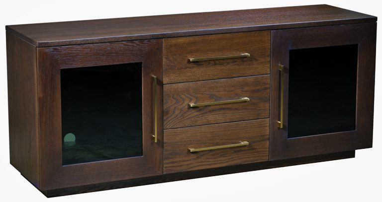 Amish Lexus TV Stand with Three Drawers and Two Doors