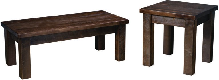 Amish Conroe Style Occasional Tables with Rustic Rough Sawn Brown Maple