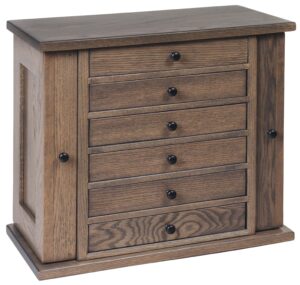 Six Drawer Solid-Cherry Jewelry Chest