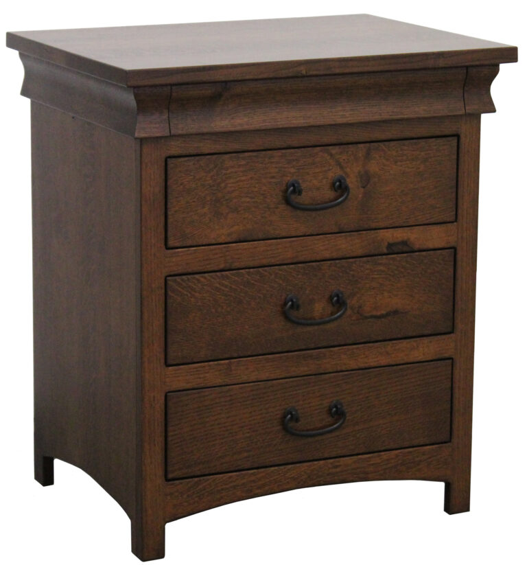 Custom Elite Mission 3 Drawer Nightstand Sideview