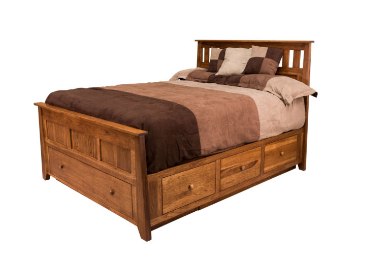 Custom Berwick Slat Panel Bed with Storage and Footboard Slide-out