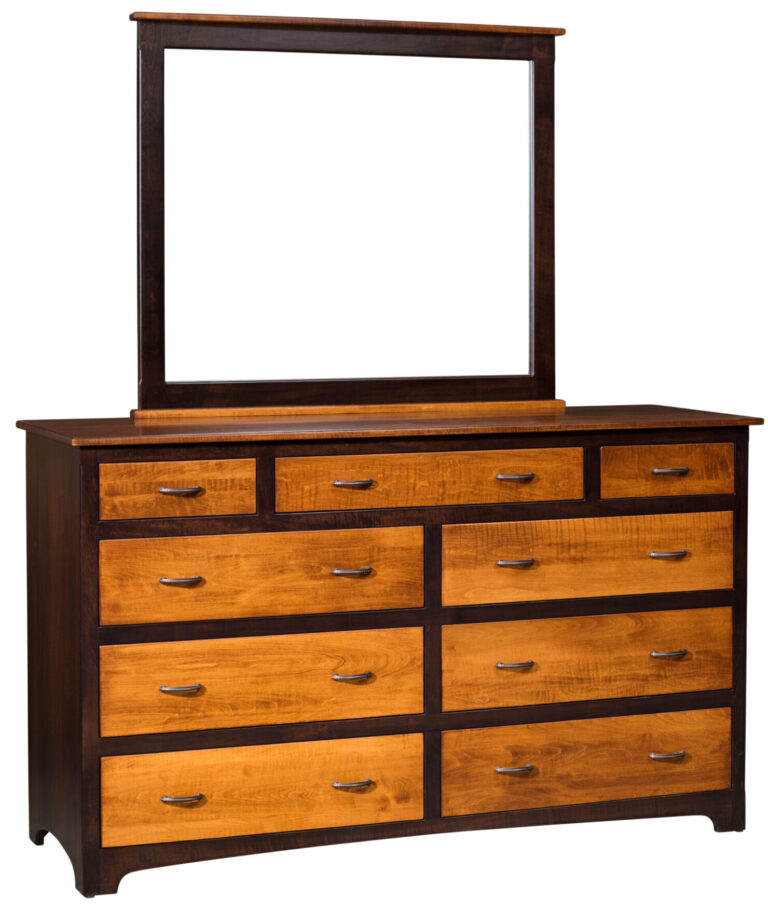 Custom Martoga High 9 Drawer Dresser with Mirror