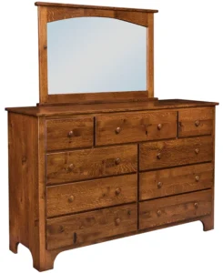 Ridgecrest Shaker Style Large Dresser with Mirror