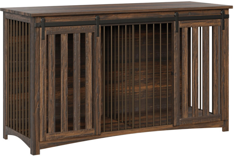 Custom Dog Crate with Large Double Barn Door