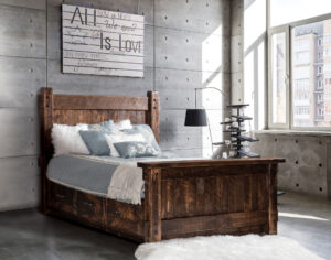 Rustic Style Platform Bed