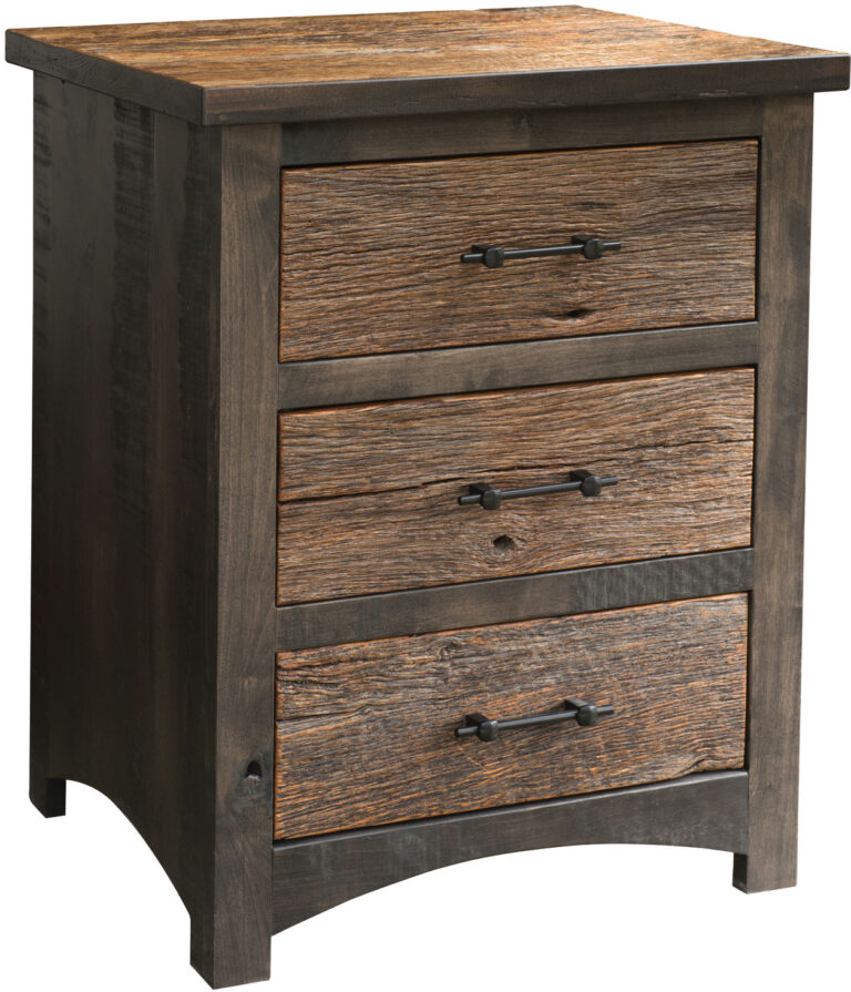 Custom Reclaimed Barn Floor 3 Drawer Nightstand