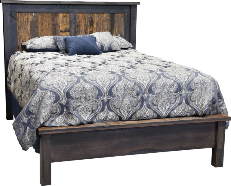 Custom Reclaimed Barn Floor Bed with Low Foot-board
