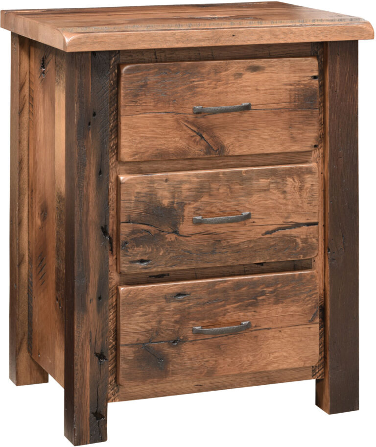 Custom Reclaimed Post Mission 3 Drawer Nightstand
