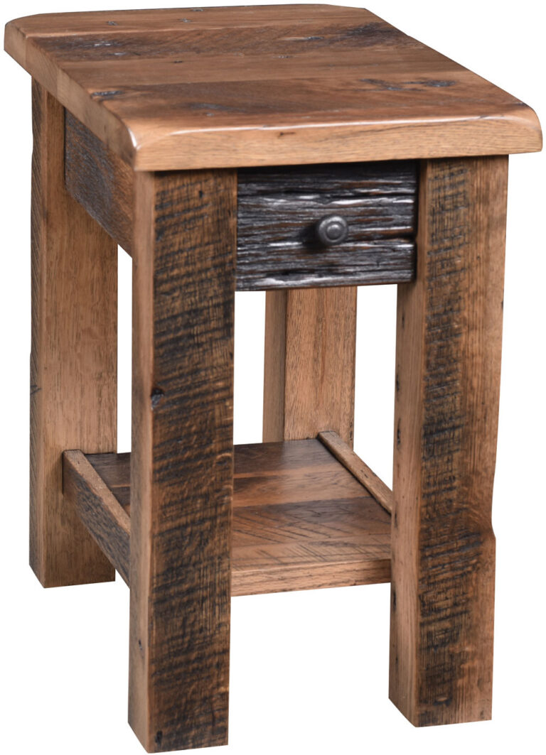 Custom Reclaimed Post Mission Chair Side Table