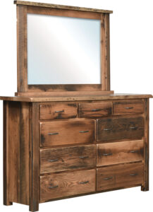 Reclaimed Post Mission Style Dresser with Mirror