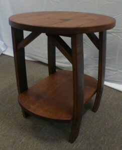 Barrel End Table Ready for Pick Up