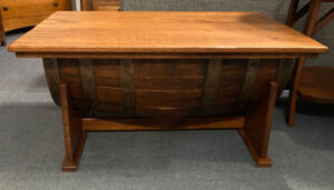 Barrel Coffee Table Ready for Pick Up