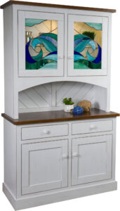 Ocean Front Leaded Glass Hutch