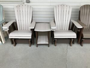 Comfort Back Glider with Oval End Table - Ready for Pick Up