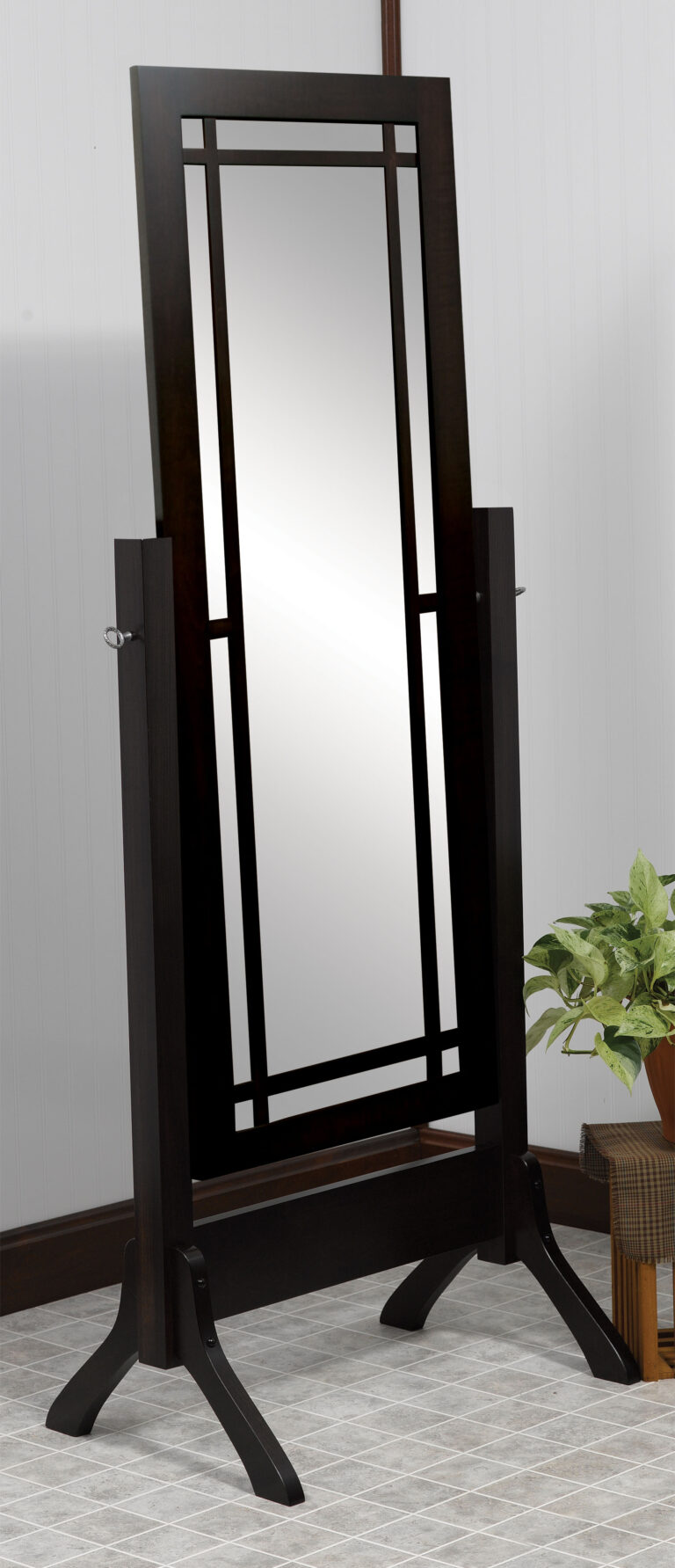 Custom Colonial Mission Cheval Mirror
