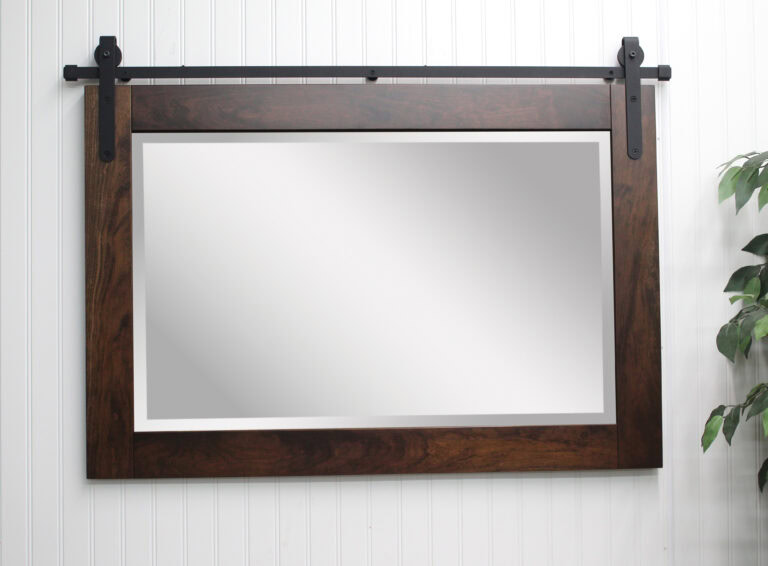 Custom Barn Door Rail Wall Mirror 37 5 W x 25 .5 H