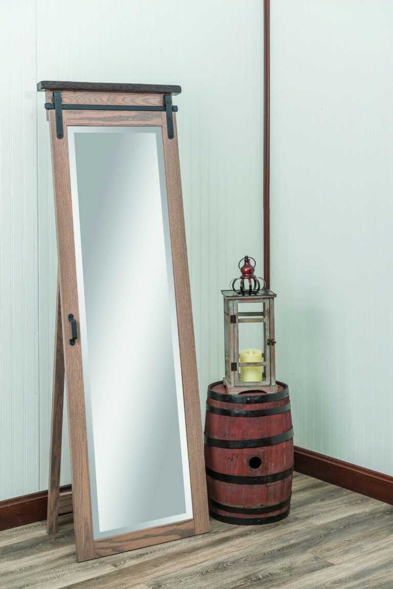Custom Barn Door Track Leaner Mirror