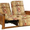 Amish Craftsman Mission Wall Hugger Loveseat Recliner Fully Reclined