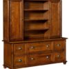 Amish Belmont Credenza and Two Door Four Shelf Hutch