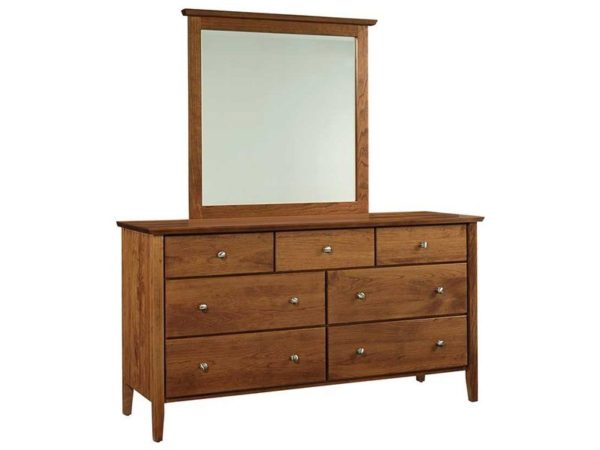Amish Medina 7 Drawer Dresser and Mirror