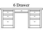 Georgetown Office Furniture Collection with 6 Drawers and Knee Hole