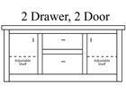 Paris Credenza and Hutch with 2 Drawers and 2 Doors