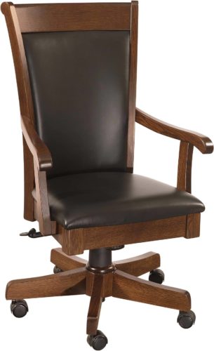 Amish Acadia Leather Desk Chair