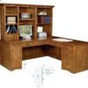 Amish Mission Computer Desk with Return and Recessed Panel Back and Sides Dimensions