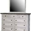 Two Tone Nine Drawer Escalade Dresser and Mirror