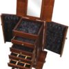 Amish 35 inch Queen Anne Jewelry Armoire Brown Maple Open