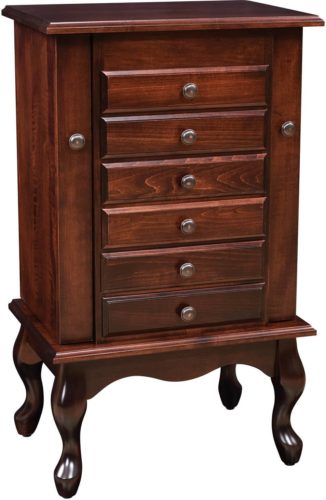 Amish 35 inch Queen Anne Jewelry Armoire Brown Maple
