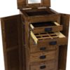 Amish 48 inch Mission Jewelry Armoire Oak Open