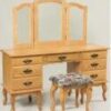 Amish 56 inch Queen Anne Dressing Table Oak