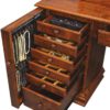 Amish Clockbase Jewelry Dressing Table Rustic Cherry Open