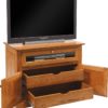 Amish Traditional T.V. Stand-RP with Doors and Drawers Open