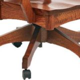 Acadia Leather Desk Chair with Mission Base