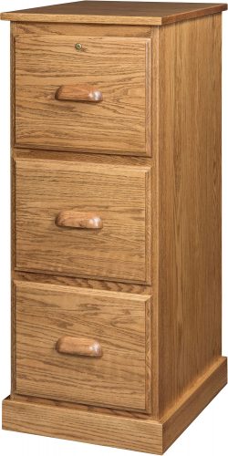 Solid Wood Traditional Three Drawer Letter Size File Cabinet