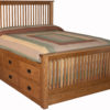 Slat Mission Storage Bed with 12 Drawers