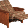 Amish Skyline Panel Recliner Fully Reclined