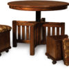 Amish 5 PC Round Table Bench Set Open