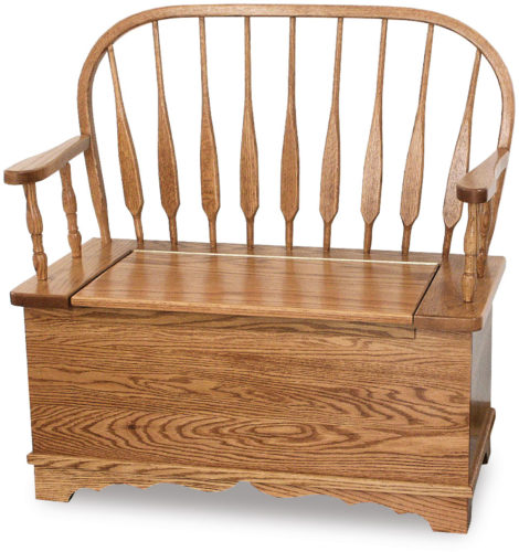 Amish Low Feather Bow Bench