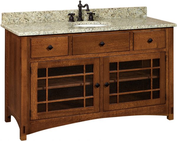 Amish Springhill Large Single Bowl Free Standing Sink Cabinet