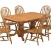 Amish Double Pedestal Dining Table and Chairs