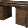 Amish Castlebury Library Desk with Mobile Pedestals