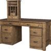 Amish Kumberlin Library Desk with Pedestals and Tower