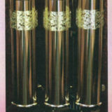 Canterbury Grandfather Clock with #504 Brass Finish Weight Set with Brass Bands