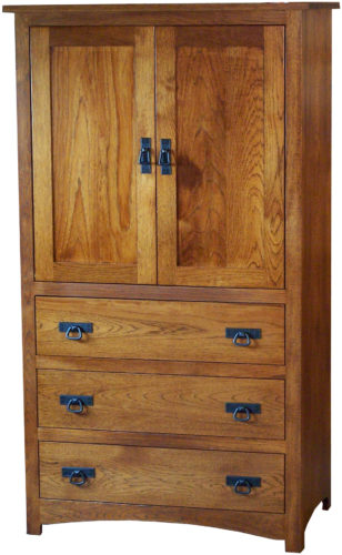 Amish Shaker Hickory Wood Armoire